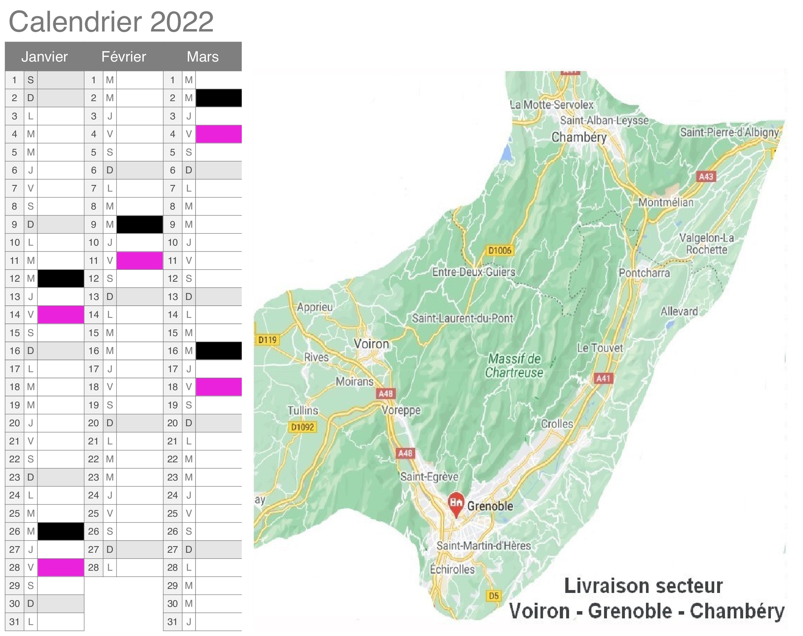 Secteur Voiron-Grenoble-Chambéry